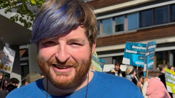 Enrico Thurm bei einer Demonstration